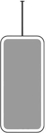 BZJPRFC An Der Decke Hängender Spiegel, Beleuchteter Dekorativer Spiegel for Zu Hause, HD-Kosmetikspiegel, Einstellbare Helligkeit, for Die Garderobe Im Eingangsbereich(Black,60x80cm)