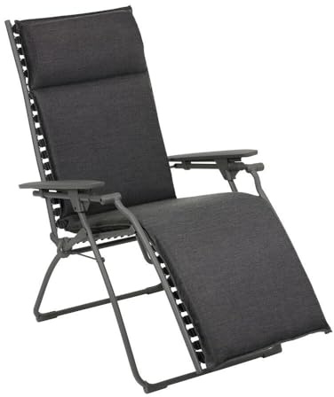Lafuma MOBILIER - Gepolsterte Zero-Gravity-Relaxliege-Garten - Bayanne - Hedona - Grau Onyx LFM2768_8917-5 Jahre Garantie