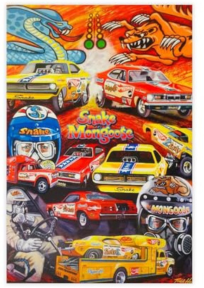fsgfod Poster auf Leinwand, Motiv: Schlangen-Mongoose Hot Wheels, Wandkunst, Dekordruck, Bild Gemälde für Wohnzimmer, Schlafzimmer, Dekoration, 30 x 45 cm