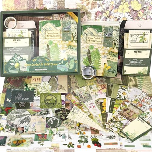 Funto Scrapbooking Kit (123 PCs), Warm Mail-Serien-Cyan sah wilde Kuppel, perfekt für Kugel Scrapbooking-Materialien, Planer DIY Arts Craft Collage