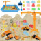 StarryTiger Sable Magique Chantier, Sable Jouet Magique, avec 1000g de Sable Magique, Sable Cinétique Enfant, Garçon Jeu de Sable Kit, Cadeau pour Enfants de 3 4 5 6 7 8 9 10 ans