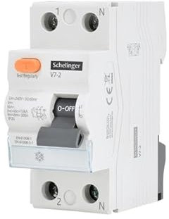 Schelinger Disjoncteur différentiel AC 2P 40A 100mA - Protection électrique - Rail TH35 - IP20