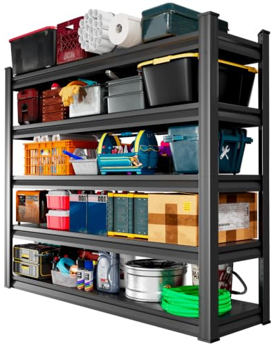 Lhysn Garage Shelving Heavy Duty - Extra Large Metal Shelving Units and Storage for 907KG, 5tier Adjustable Basement Storage Industrial Shelves Pallet Racking Organizer (200, Centimeters)