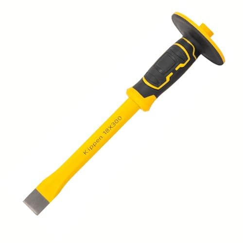 Kippen 3009X - Scalpello per Muratore a Punta Piatta con Impugnatura di Protezione in Materiale Bicomponente. Dimensioni: 300x18mm.