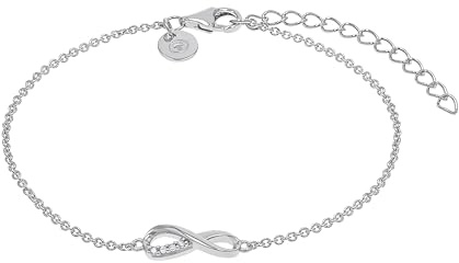Tom Tailor Armband mit Anhänger für Damen, Sterling Silber 925, mit Zirkonia, 16+4 cm, silber, Infinity, Geschenkidee, Armschmuck, Damenschmuck, 2100584