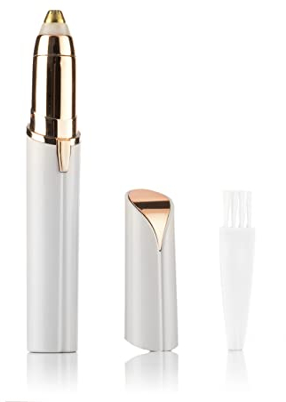 InnovaGoods - Präzisionsepilierer mit LED für das Gesicht, Schmerzlos, Kompakt und Ergonomisch, Elektrisch und Drahtlos, Weiß, 2 x 12,5 cm