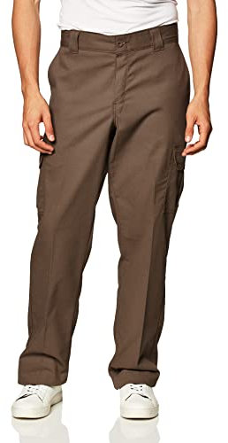 Dickies Pantalon Cargo en sergé Extensible pour Homme Coupe Droite d'utilit Professionnelle, Gris, 30W / 32L