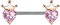 beyoutifulthings Brustwarzen-Piercing Herz-Krone Brust-Piercing Nippel-Piercing Chirurgenstahl Roségold Rosa Stab 1,6/14mm