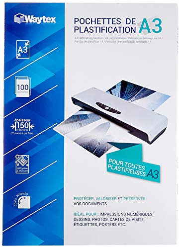 WAYTEX 78276 Laminierfolien, A3, dick, 75 Mikron, 100 Stück