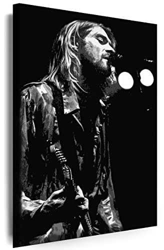 Myartstyle - Bilder Nirvana C. Kabain Band 70 x 50 cm Leinwandbild Xxl - Wandbild 1 Teilig - Gerahmter Kunstdruck Musik w-s-2023-0101