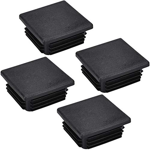 Lamellenstopfen für Vierkantrohr 50 x 50 mm, DECARETA 20 Stück Rohrstopfen Lamellenstopfen Kunststoff Fußkappen Schwarz Quadratstopfen für Quadratrohr Vierkantrohr