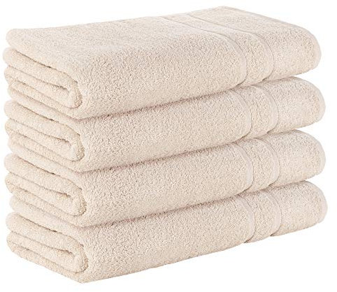 StickandShine 4er SET Premium Frottee Saunatuch 80x200 cm in creme in 500g/m² aus 100% Baumwolle