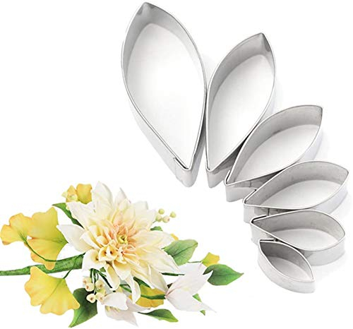 DUBENS Set of 6 Dahlia Sugar Flower Cutter Set Fondant Cake Sugarcraft Decoration Tools