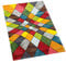 CARPETIA Abstrakter Teppich Wohnzimmer modernes buntes Rautenmuster Design orange gelb grün - pflegeleicht Größe 60x110 cm