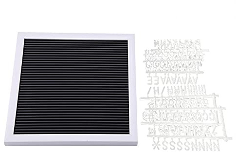 Kuuleyn Filz Brieftafel mit 25cm * 25cm Dichte Rahmen, Buchstabentafel, Worttafel, Message Board, Buchstabenschild, veränderbar, ideale Wahl für Wohnräume(Weißer Rahmen)