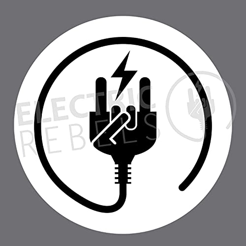 5 X Metal Electric Sign – Bianco – 9,5 cm – Adesivo per auto elettrica eAuto