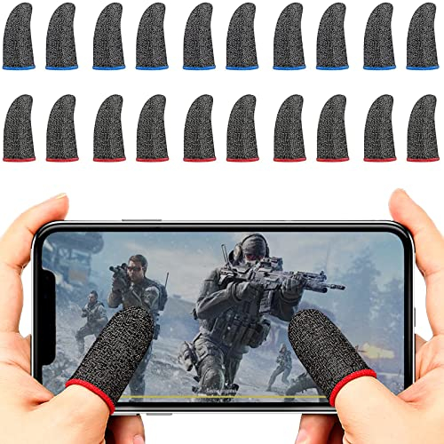 PUBG Mobile Game Finger Sleeve 20 pcs Finger Sleeves Mobile Game Controller Handschuhe mit Rutschfester Schweißfester Empfindliche für PUBG Überlebensregeln Knives Out Rule of Survival(Android IOS)