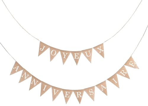 Wimpelkette Leinen, 8M Rustikale Wimpel Girlande, Wimpelkette Jute Innen- und Außendekoration, Vintage Wimpel Banner für Geburtstagsfeier Party