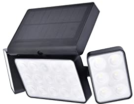 Solar Außenwandleuchte Tuda,Smart Home Außenlampe m.Bewegungsmelder,dimmbare Außenleuchte,Wandlampe aus Aluminium in Schwarz,App-Steuerung,kompatibel mit Alexa/Google,Wlan,einstellbare Lichtfarbe