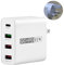 LOKEKE USB C Charger Station for Multiple Devices, Portable 53W 4 Ports USB Charging Station Organizer Adapter with Type C PD Fast Charger & QC 3.0 & Dual USB A Ports, for Phones Tablets Pad Cameras