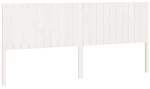 vidaXL Bed Headboard White 205.5x4x100 cm Solid Wood Pine
