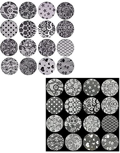 32PCS Nail Art Tips Beauty Nails Foil Sticker DIY Black White Lace Transfer Paper Nail Foil Set Nail Art Sticker