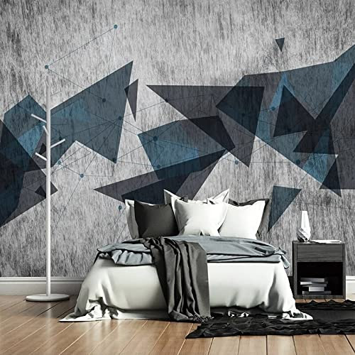 XAONUO Ancien Papier Peint Photo 3D Optique Rétro Triangle Modèle Trompe L Oeil | Déco Mural Tableaux Muraux Photo 300X200Cm Mural Décor Motif Poster Géant Stickers Muraux Optique Fond Effet