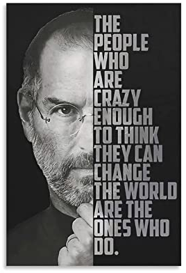 Enartly Leinwand Druck Poster Steve Jobs 60x80cm Senza Cornice