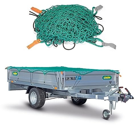 CargoVA® Intelligentes Anhängernetz 1,5x2,5M [DEKRA Geprüft] - Hängernetz mit Gummiseil und Eckenmarkierung - zur perfekten Ladungssicherung