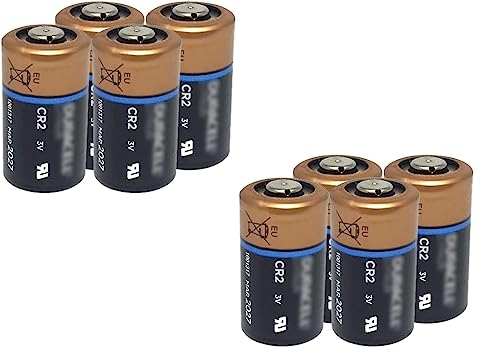 Lot de 8 piles CR2 pour appareil photo d'urgence Fashlight DLCR2 ELCR2 EL1CR2 3 V Lithium D Uracell