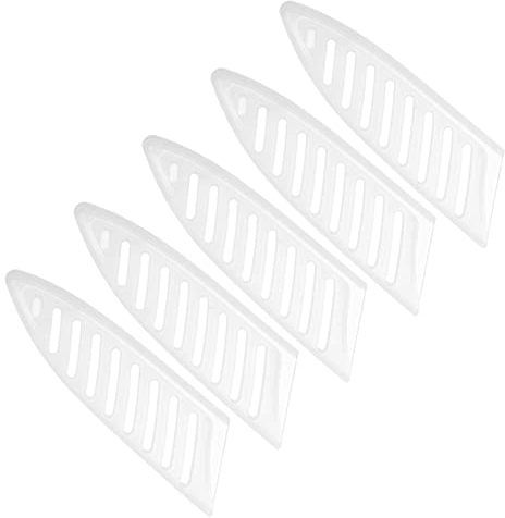 PATIKIL 3.5 Plastik Messer Cover 5 Pack Hülsen Messer Kantenschutz Klinge Beschützer Messer Scheide für Küche Chef Stil 1 Weiß