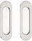 MOROBOR Tiradores ovalados autoadhesivos para puerta corrediza, 2 tiradores ocultos de aleación de aluminio para puerta corrediza de granero, armario, armario, cajones (acero cepillado, 100 mm)