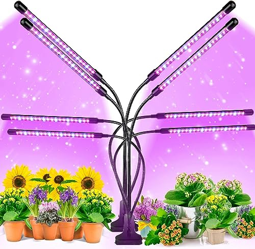 ZHENNBY Lampe de Plante LED Lampe de Croissance Full Spectrum 40W Grow Light pour Plantes d’Intérieur Plant Lamp avec Clip Plug Timer 3 Modes pour Légumes Seedlings Growing Flowering - 2 packs