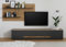 Furn.Design Wohnwand Wohnzimmer in grau matt und Eiche Wotan Holz Schrankwand mit TV Unterteil, Wandregal Set 2 teilig 300 x 180 cm Center (Set 1)