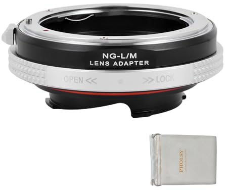 PHOLSY Objektivadapter mit dem Blendensteuerring Kompatibel mit Nikon F (G-Type) Objektivs und Leica M Mount Kameragehäuse mit 6-Bit Coding Nikon G auf Leica M