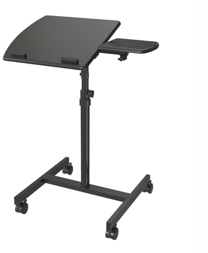 SVITA NAJU Laptopständer Mobiler Schreibtisch Laptopwagen Laptoptisch Rollbar Höhenverstellbar Schwarz