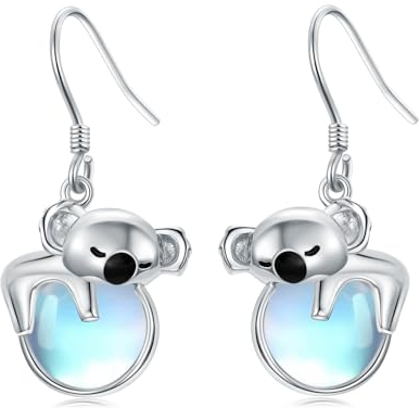 Pendientes Vadmans Koala Pendientes Colgantes Koala De Plata De Ley Regalo De Joyería para Mujer