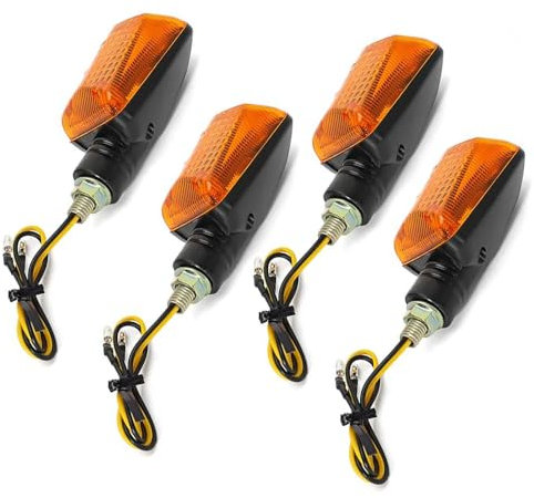 4 Stk. Zugelassene Halogen-Blinker in Bernsteinfarbe für Motorräder 12V – Front- und Hecklichter mit hoher Sichtbarkeit, Universelle Kompatibilität