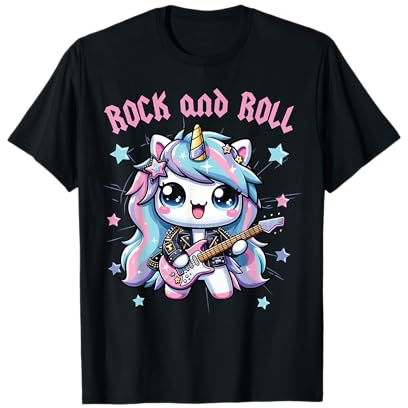 Rockera Niña Unicornio, Rock and Roll Unicornio, Niña Rock Camiseta