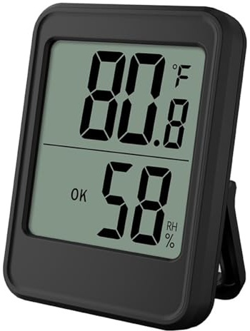 ISAKEN Wetterstation Funk mit Außensensor, Digital DCF-Funkuhr Thermometer Hygrometer Raumthermometer Hydrometer Feuchtigkeit mit LCD-Display