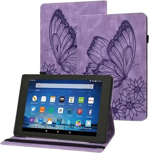 Beajew Universal Hülle für Nokia T20 Tablet, Ständer Folio Schutzhülle für iPad Touchscreen, mit Ständer und Kartenfach-Lila