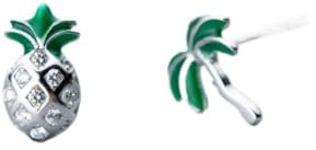 S925 Silber Ohr Nagel Frische Ananas Asymmetrische Kokosnuss Nette Kunst Obst Ohr Schmuck, GeRRiT, S925 Silber Ohrnagel
