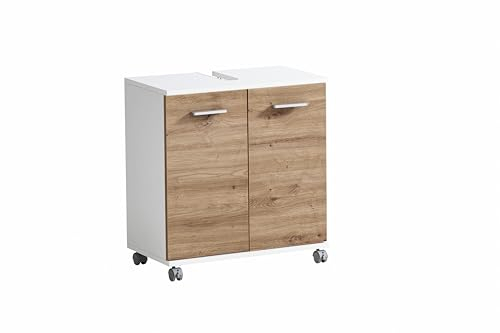 Schildmeyer Palermo 157637 Armario bajo Lavabo, 59,8 x 32,6 x 63,4 cm, Antracita con Acabado en Roble Artisan