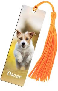 Lesezeichen - Personalisiertes Lesezeichen mit Namen & Foto - für Erwachsene & Kinder - Buchzeichen aus Mitteldichte Faserplatte mit Quaste