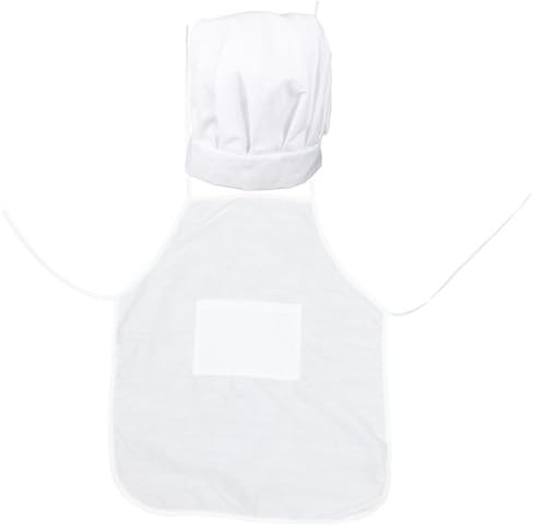 Amosfun 1 Set tuta per bambini grembiuli per ragazzi utensili da cucina per ragazzi grembiule e cappello da chef bambini set chef bambino cappello da cuoco copricapo da chef cotone