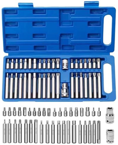 40 Stück Vielzahn Nuss Satz,mehrzahniger Nuss-Set,Enthält Torx-Schlüssel Und Keilwellenschlüssel Sowie Antriebsadapter,Vielzahn Nuss Satz Kfz Werkzeug mit Koffer,für Werkstätten und Fabriken