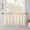 CUCRAF Scheibengardine Küchengardinen Bistrogardine 2er Set Natur Leinen H 60 x B 90 Beige Halb Transparent Stores Gardinen Fenster Leinenvorhang Gardinenschal