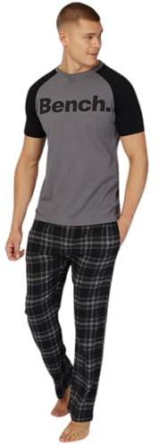 Bench Mens Dunnit Short Sleeve Pyjama Top and Bottoms Set