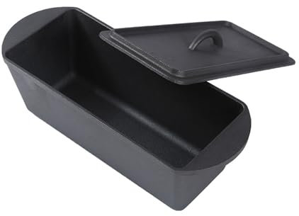 TAIMIKO Moule à pain en fonte avec couvercle – Moule à pain rectangulaire 35 x 13 x 12cm ajustement parfait non adhésif pot en fer pour griller moule a pain