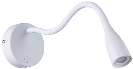 EGLO LED Wandlampe Olivandino 1, Schwanenhals Leselampe Wandmontage, Bettlampe Wand mit Schalter und USB Ladefunktion, Wandleuchte Schlafzimmer, Metall und Kunststoff in Weiß, warmweiß